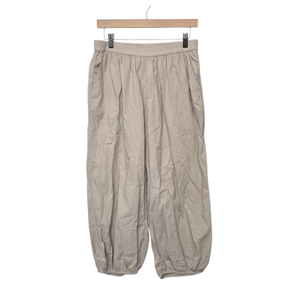 Gudrun Sjoden Womens Organic Cotton Balloon Lantern Pants Taupe Beige Size M